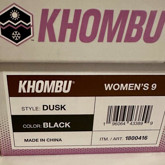 Khombu Women's Dusk All Weather Boot Size 9 Black Memory Foam Comfort (NEW) - Picture 3 of 16